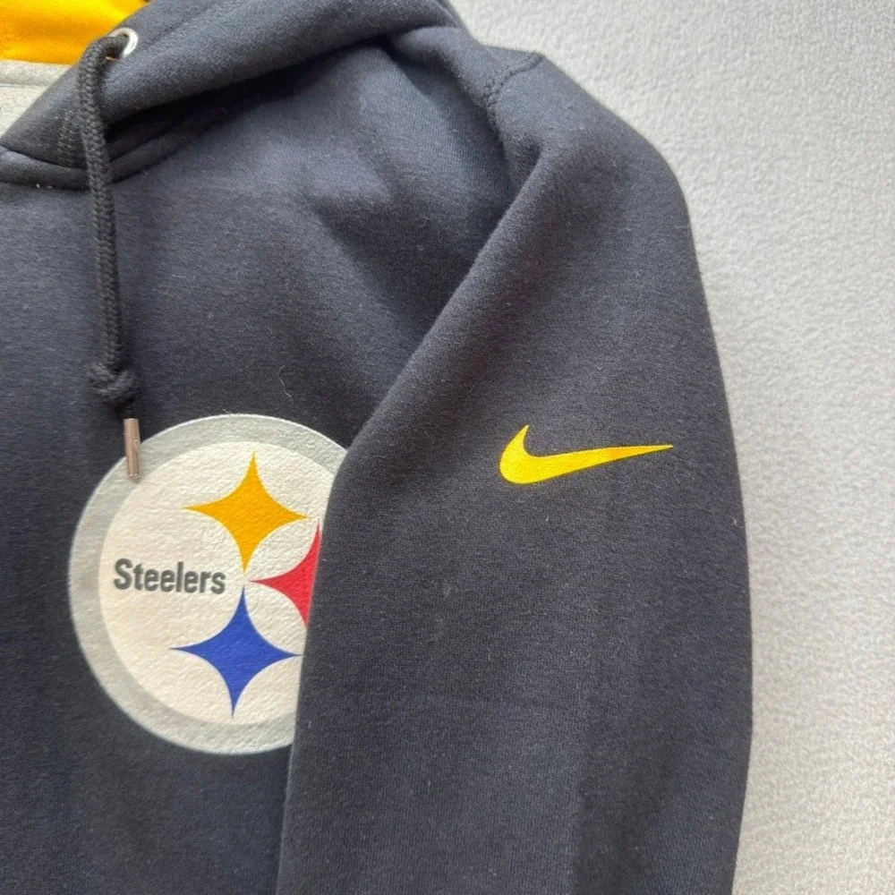 Pittsburgh Steelers Nike Full Zip Hoodie Slim Small Black Yellow Logo NFL Active